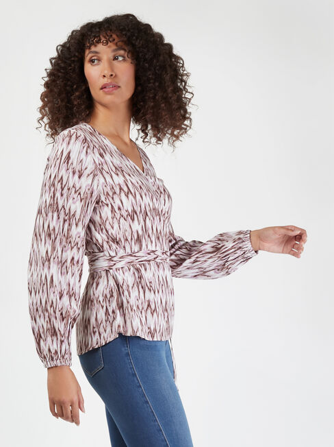 Valentino Cross Over Top, Purple, hi-res
