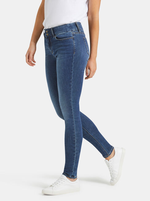Hip Hugger Skinny Jeans Mid Vintage, Mid Indigo, hi-res