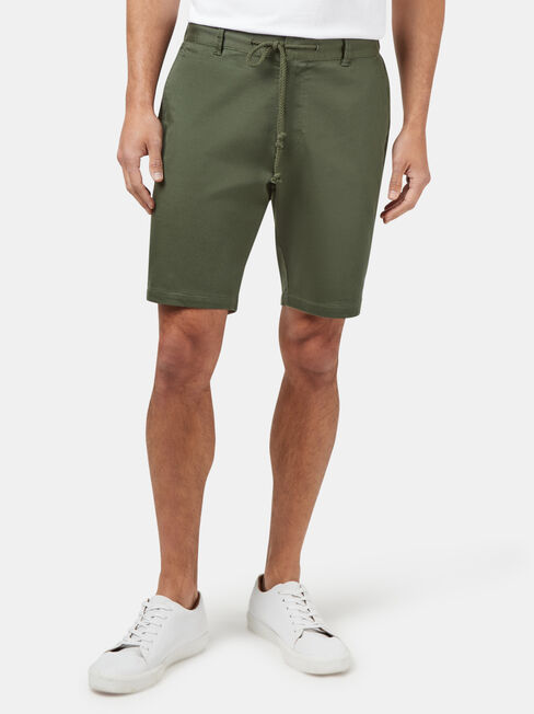 Drew Tie Front Knit Short, Green, hi-res