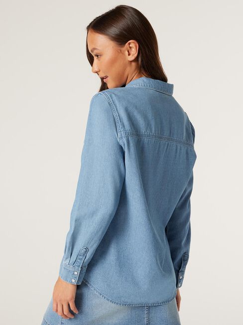 Remi Denim Shirt, Light Vintage, hi-res