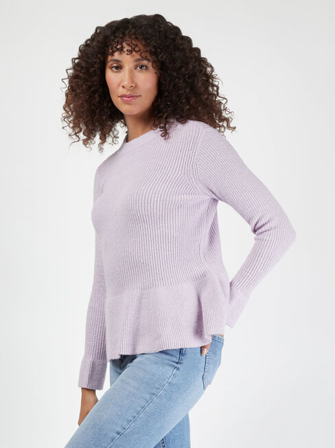 Addison Peplum Knit, Purple, hi-res