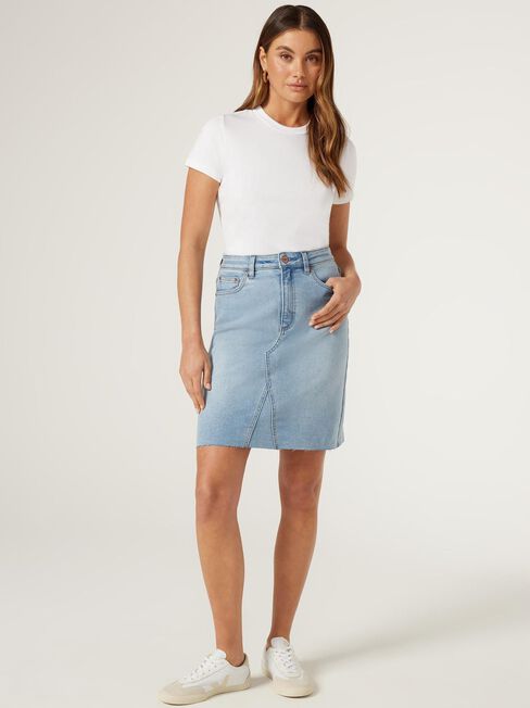 Aubrey Denim Skirt, Blue, hi-res