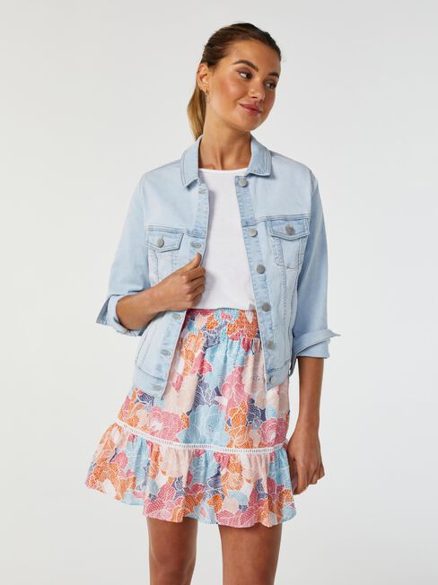 Cove Ruffle Ladder Trim Skirt