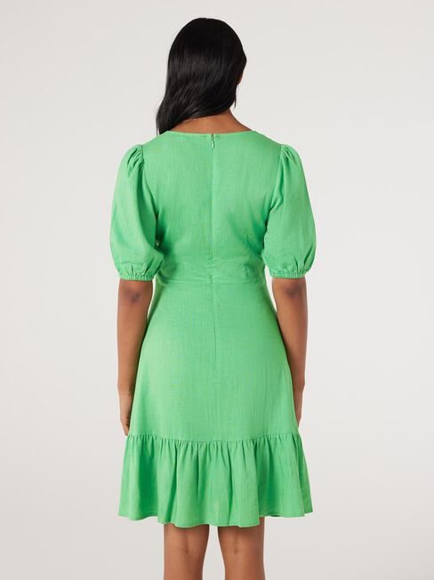 Evelyn Twist Front Dress, Green, hi-res