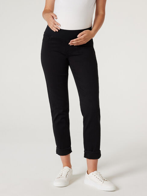 Eden Maternity Straight Jean, Black, hi-res