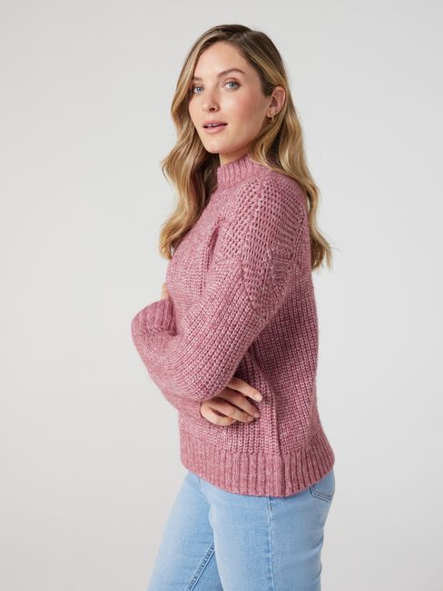 Charlie Pointelle Knit, Mauve, hi-res