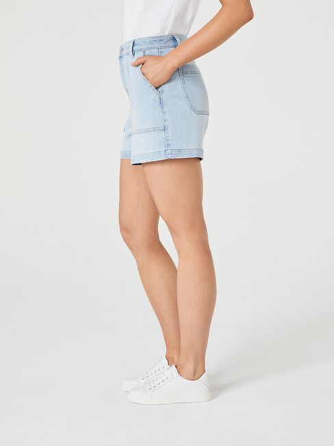 Olivia Denim Utility Short, LightWash, hi-res