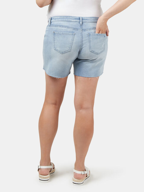 Kearly Elastic Insert Maternity Short, Blue, hi-res