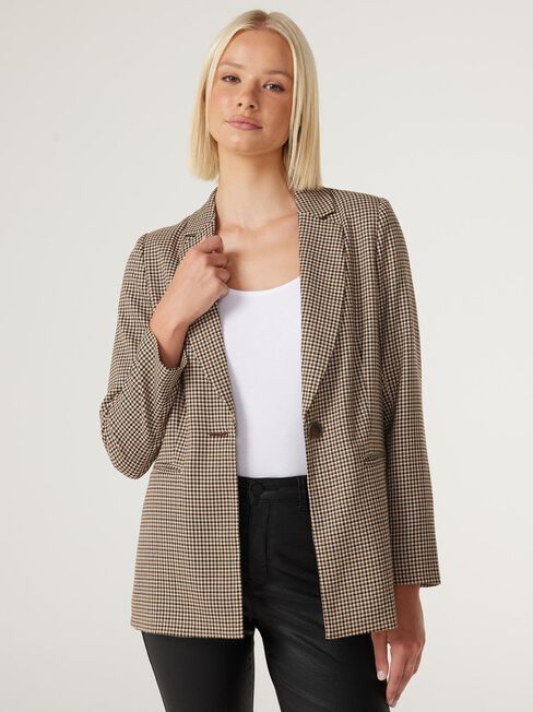 Danica Houndstooth Blazer, Choc Houndstooth, hi-res