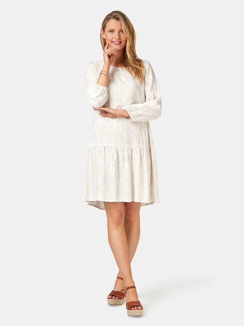 Emilia Tiered Dress, Stripe, hi-res