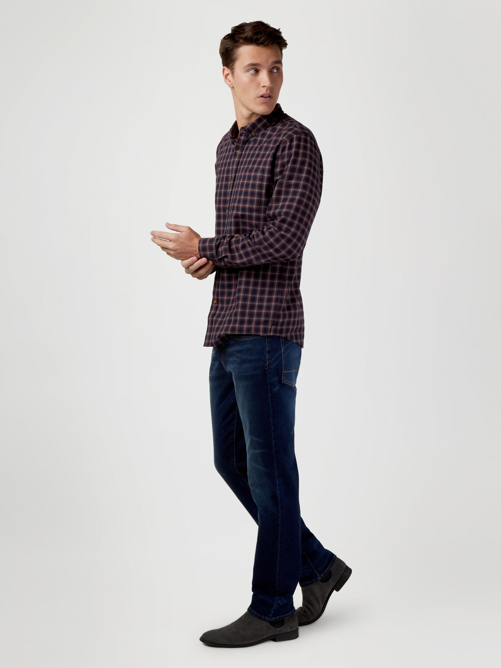 LS Nelson Brushed Check Shirt Jeanswest