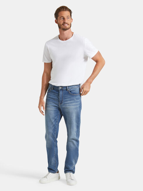 Raleigh Slim Tapered Knit jeans, Light Indigo, hi-res