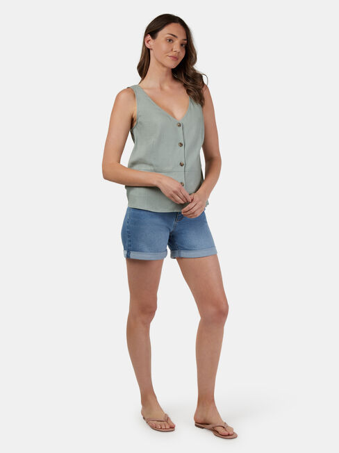 Tyla V-Neck Tank, Green, hi-res
