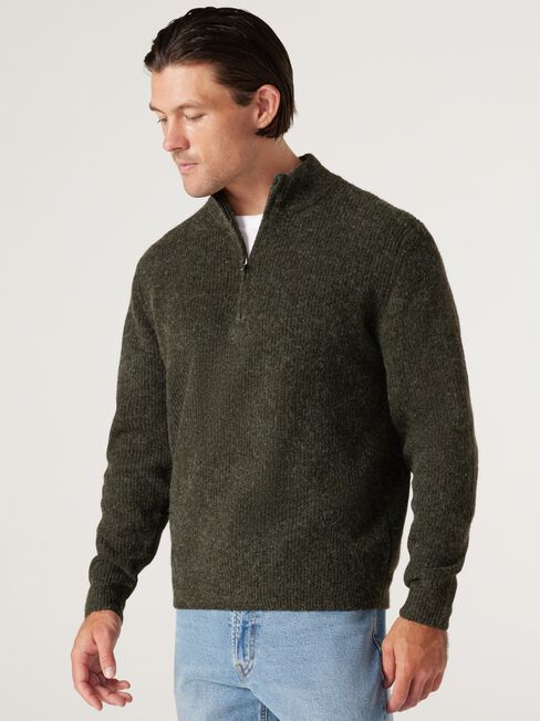 Florence Funnel Neck Knit, Brown, hi-res
