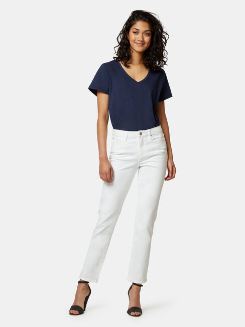 Slim Straight Jeans White, White, hi-res