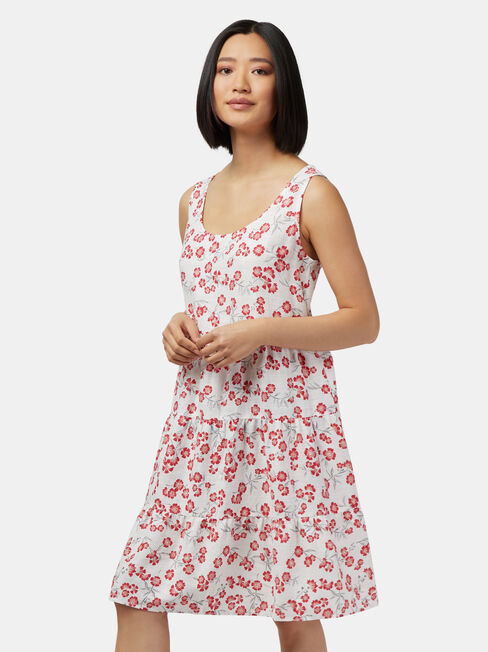 Georgia Tiered Dress, Print, hi-res
