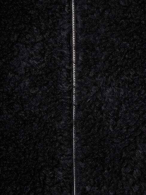 Beccy Teddy Jacket, Black, hi-res