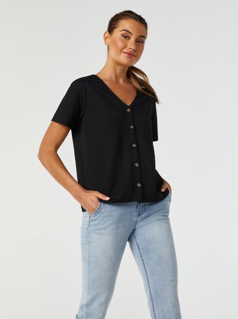 Ariel Button Front Top