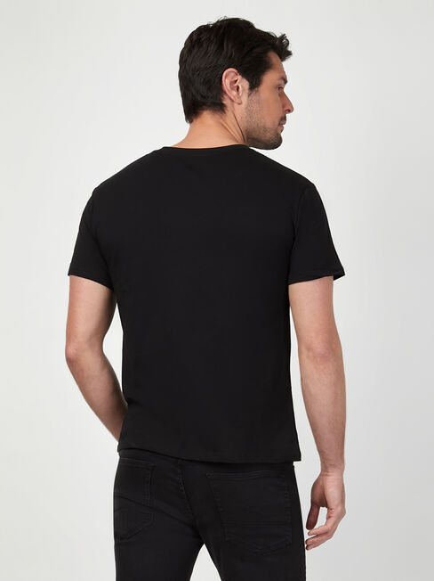 SS Jeanswest Logo Print Crew Tee, Black, hi-res