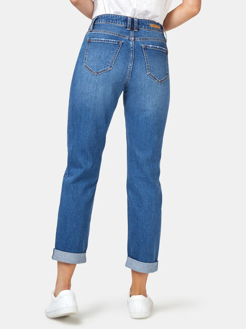 Boyfriend Jeans, Mid Indigo, hi-res