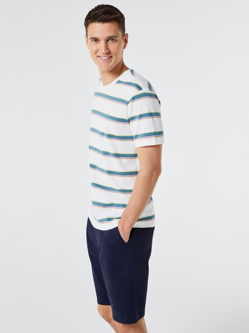 SS Jeremy Stripe Crew Tee, Blue Stripe, hi-res