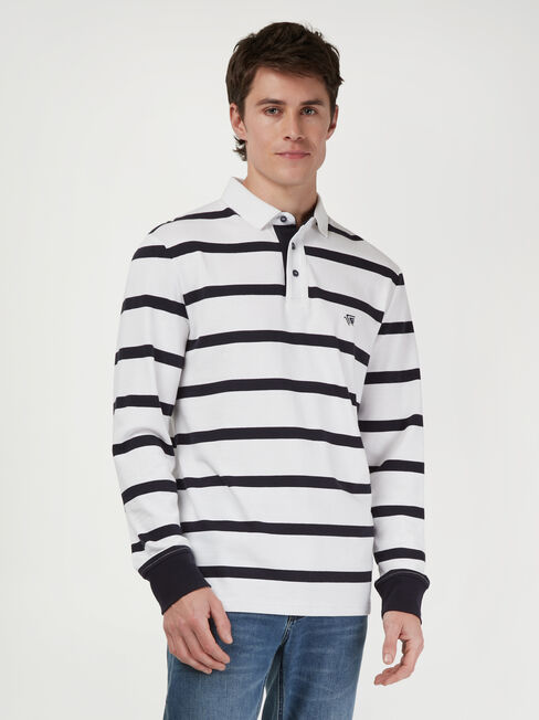 LS Gibson Stripe Rugby Polo | Jeanswest