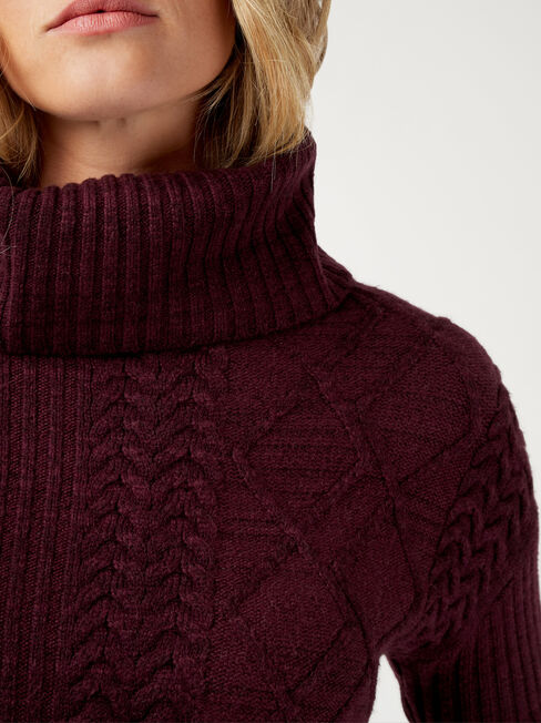 Lulu Cowl Neck Pullover, Purple, hi-res