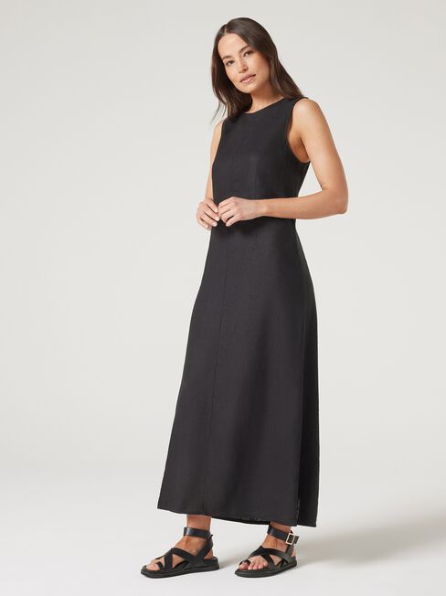 Ulla Slip Dress, Black, hi-res