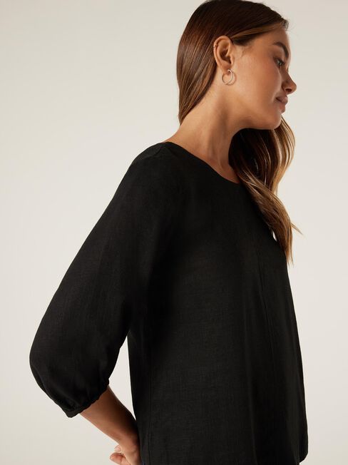 Blake Blouson Sleeve Top, Black, hi-res