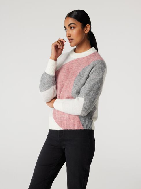 Alice Coulorblock Pullover, Berry Multi, hi-res