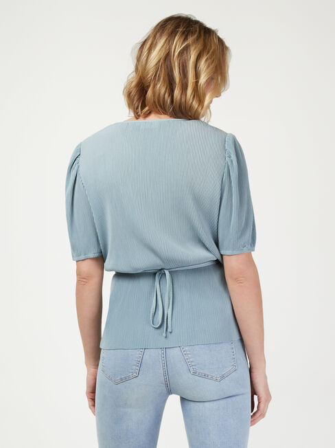 Julie Wrap Front Top, Blue, hi-res