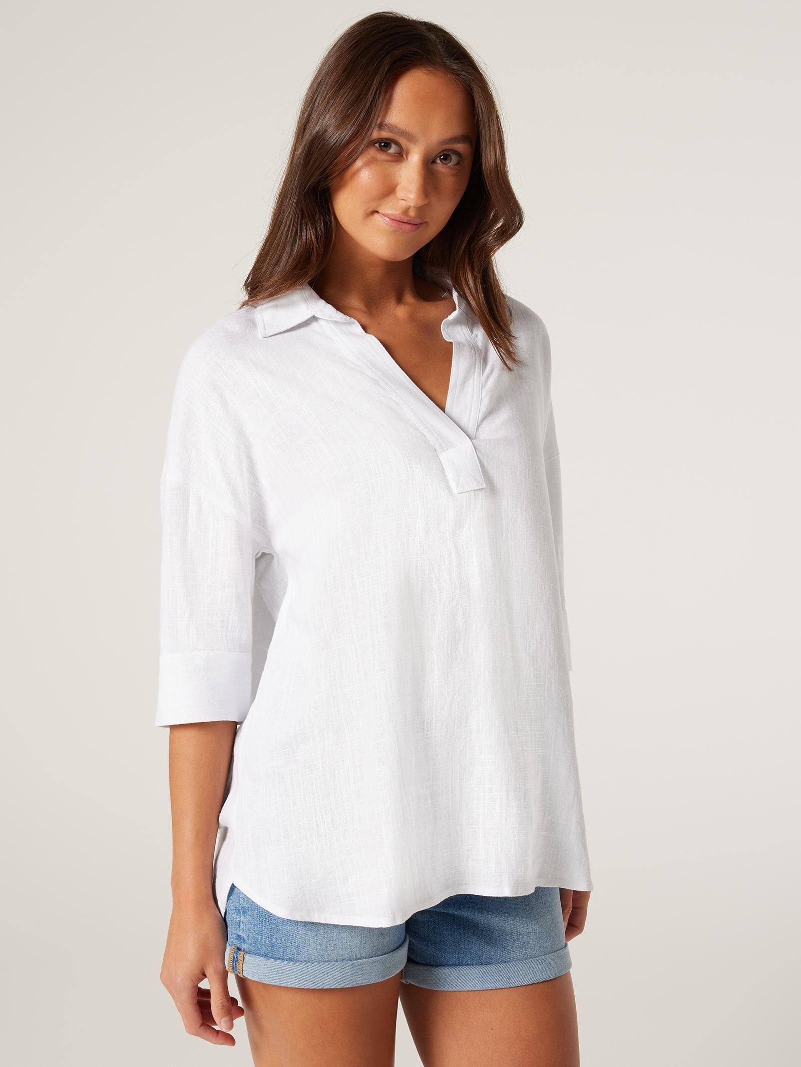White sales tunic shirt