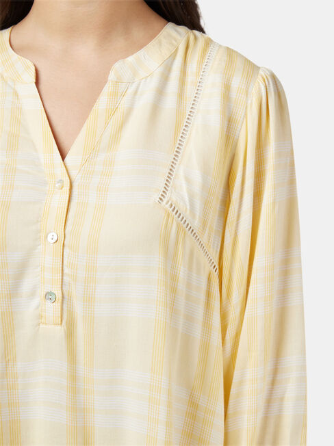 Lara Ladder Trim Dress, Yellow, hi-res