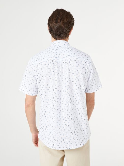 SS Pierson Print Shirt, White, hi-res