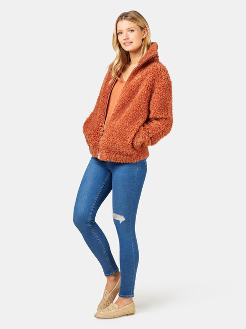 Alice Soft Touch V-Neck Pullover, Brown, hi-res
