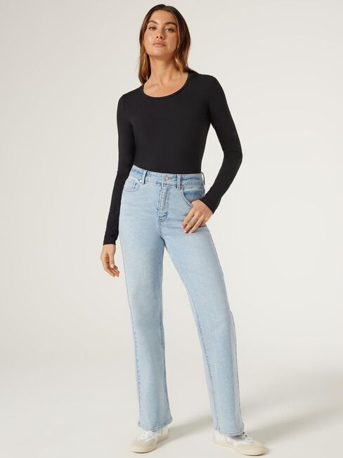 Charlotte Long Sleeve Tee, Black, hi-res