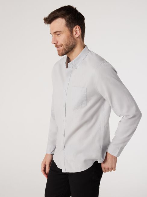 LS Brody Textured Shirt, Grey, hi-res