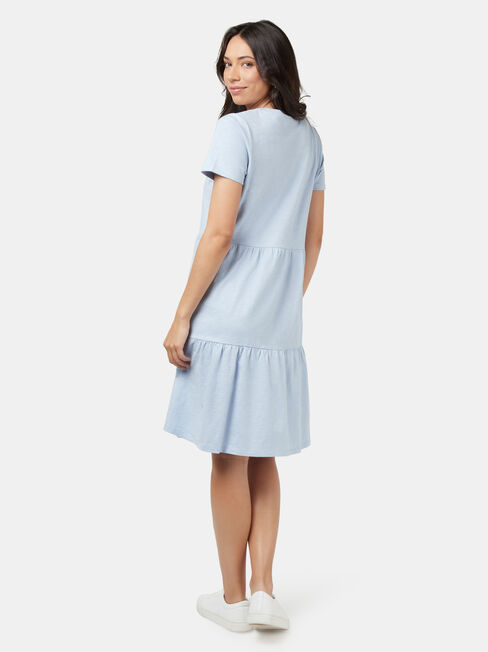 Alice Tiered Jersey Dress, Blue, hi-res
