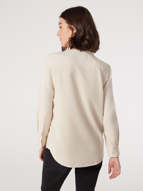 Lizzy Relaxed Tencel Shirt, Thyme, hi-res