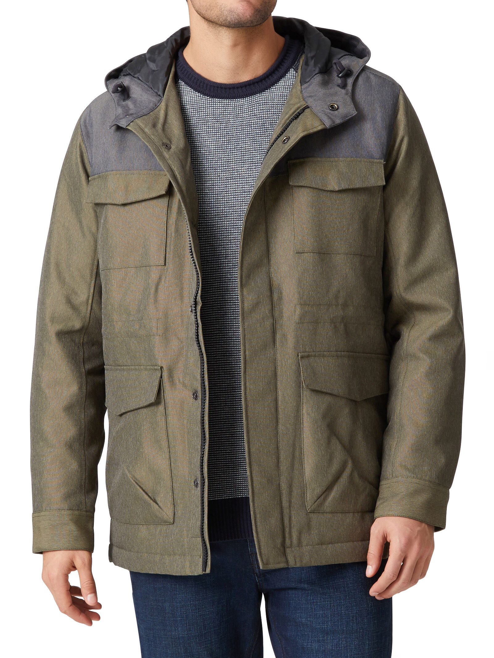 Hooded panelled windbreaker deals