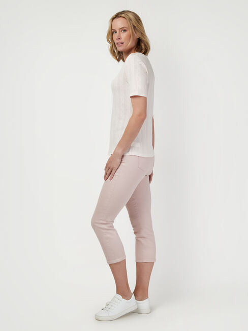 Siena Textured Tee, White, hi-res
