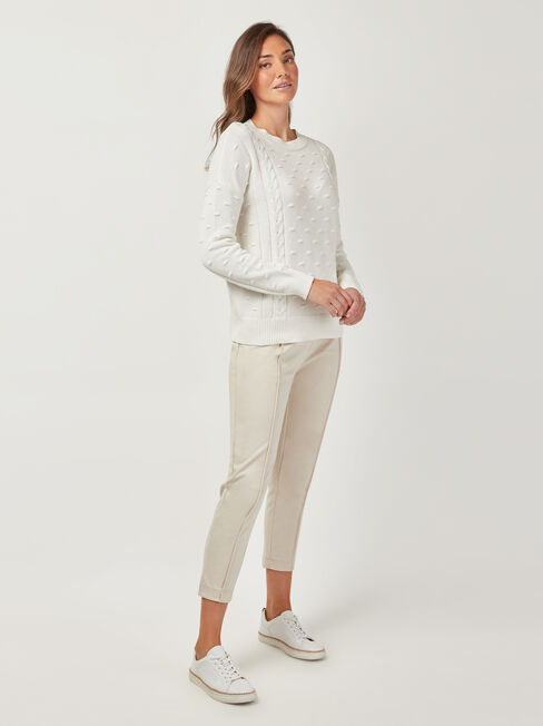 Abby Bobble Knit, White, hi-res
