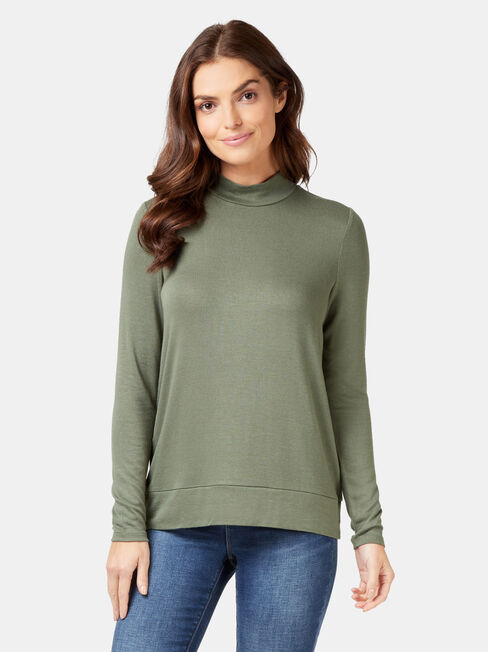Layla Soft Touch Top, Green, hi-res