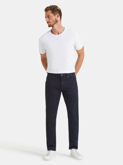 Slim Tapered Jeans Coated Ink, Dark Indigo, hi-res