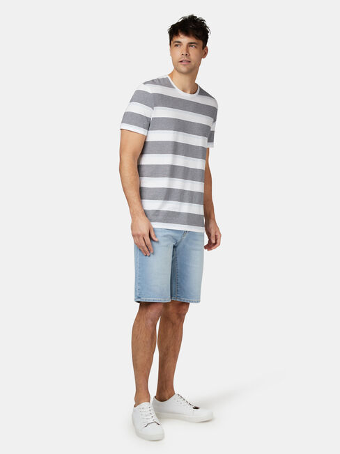 Patrick Short Sleeve Stripe Crew Tee, Blue, hi-res