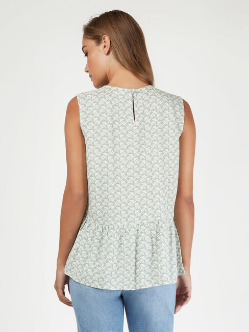 Anna Peplum Top, Green, hi-res