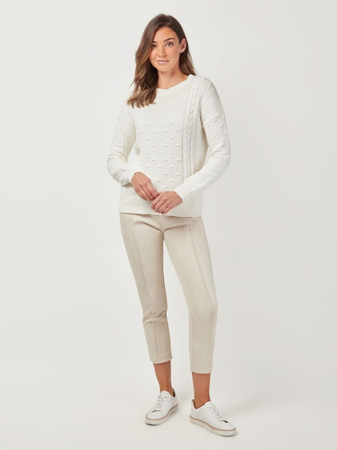 Abby Bobble Knit, White, hi-res