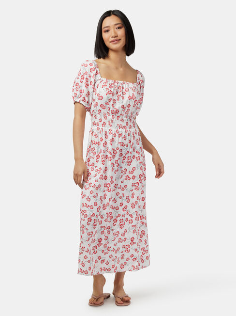 Natalia Shirred Waist Dress, Print, hi-res