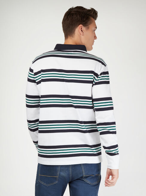 LS Travis Stripe Rugby Polo, Blue, hi-res