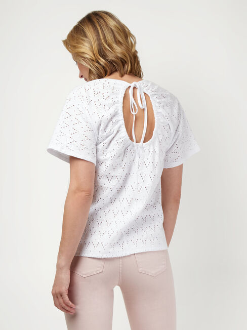 Alexa Cotton Tee, White, hi-res